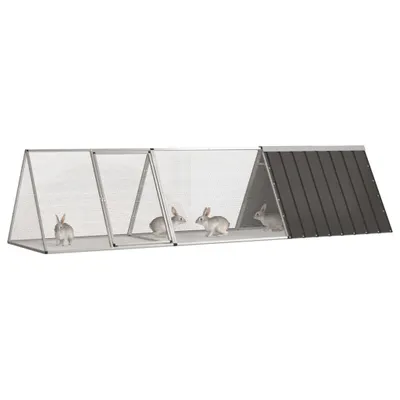 Produktbild von vidaXL klietka pre králiky antracitová 302,5x80,5x71 cm pozinkovaná oceľ
