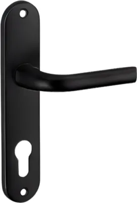 Image de Ensemble de poignées pour porte d'entrée Leto trou de cylindre, carré 7mm, entr'axes 165mm, noir - THIRARD