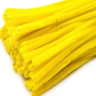 Produktbild von Pfeifenreiniger 20er Chenille-Draht 6mm, Länge 30cm, 28 Farben wählbar, Farbe:gelb