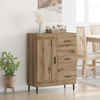 Productafbeelding van vidaXL Dressoir Artisan-Eik, 69,5 x 34 x 90 cm, samengesteld hout en ijzer