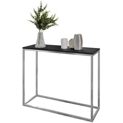 Produktbild von Furneo | Konsolentisch II - 100 cm - Schwarz matt / Chrom matt - Elegantes Design - Hochwertige Verarbeitung