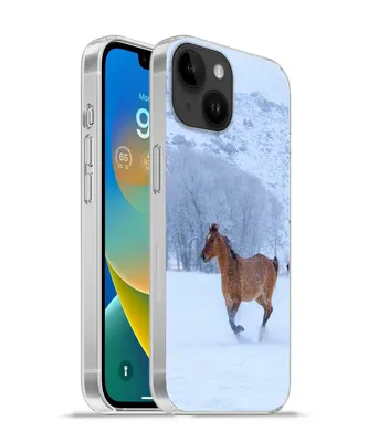 Produktbild von MuchoWow® Handyhülle Schutzhülle Hülle für Apple iPhone 14 - Softcase Pferde - Schnee - Winter Silikon Softcase Handy Hülle - Mobiltelefonhülle