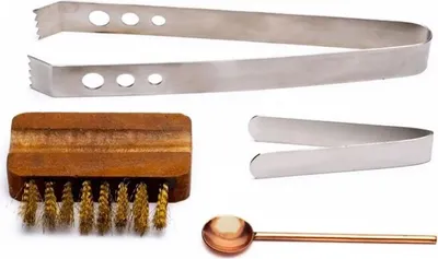Obrázek produktu pro Sada kuřáckého příslušenství - štětec, lžíce, 2 kleště --173 g