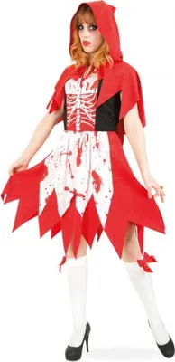Zombie Rotkäppchen Kostüm Halloween für Damen Gr. 38-42 Kleid mit Kapuze SALE Fasching Karneval Mottoparty