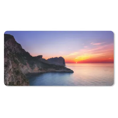 Produktbild von MuchoWow® Schreibtischunterlage Meer - Felsen - Berge - Natur 80x40 cm - XXL Mauspad - Gaming Mauspad