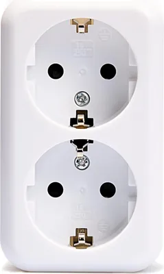 Produktbild von Schutzkontakt-Steckdose 2-fach McPower ''Finery'', 250V/16A,AP,Einsteckschutz,weiß