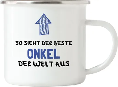 Produktbild von So Sieht Der Beste Onkel Der Welt Aus Emaille Tasse Bester Onkel Geschenkidee Nichte Neffe