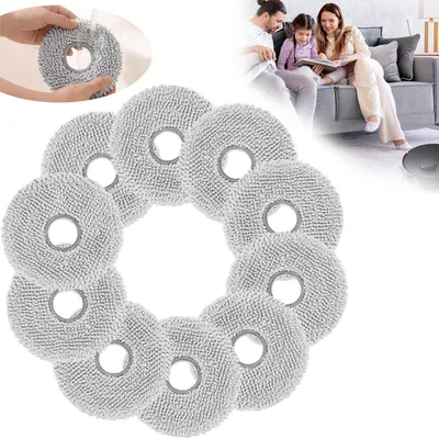 Produktbild von 10 Stück Wischtücher für Ecovacs Deebot T30 Pro Omni/T30 Omni/T30S Pro/T30S, Saugroboter, Neues Verbessertes Mikrofaser und Ersatz Wischmopp Mop