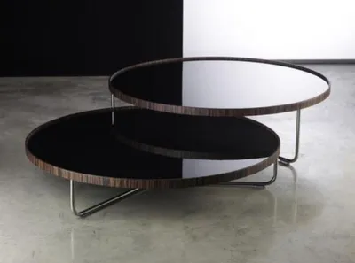 Image de Casa Padrino Luxe Ensemble de tables basses Marron / Argent / Noir - 2 tables de salon avec plateau en verre - Meubles de salon de luxe