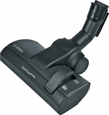 A black vacuum cleaner floor head attachment is shown against a white background.