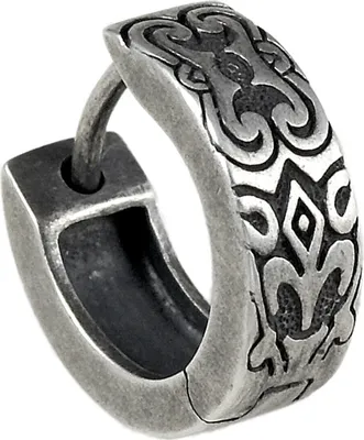 Produktbild von cai Single Creole 925 Sterling Silber rhodiniert matt oxidiert