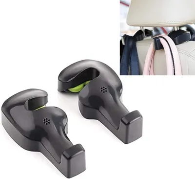 Produktbild von Universeller Auto Kopfstützenhaken, Set von 2, Schwarz, für Taschen und Kleidung