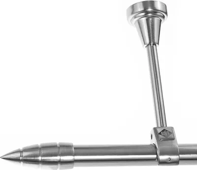 Produktbild von Edelstahl Look Gardinenstange 20mm Wandträger 1-läufig Spitze, Länge wählbar D51 E81 R