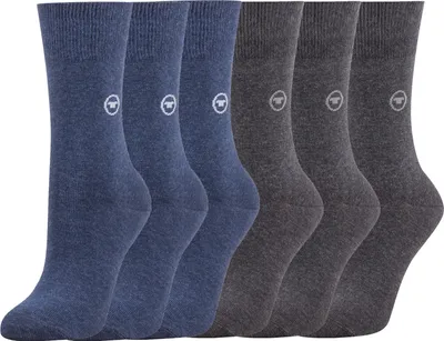 Produktbild von Tom Tailor Damen Socken 6er Pack uni basic indigo melange, anthrazit, Farben:black, SockSizes:35-38