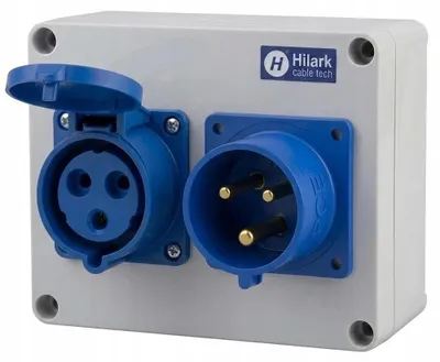 Productafbeelding van Bouwstroomverdeeler IP44, elektrisch, met stopcontact en stekker, 230V, 32A, 3-polig, niet aangesloten