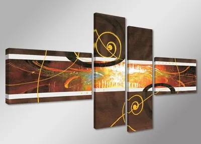 Obrázek produktu pro Obraz na plátně Abstrakt Hnědá Zlatá 4-dílný 160x70 cm