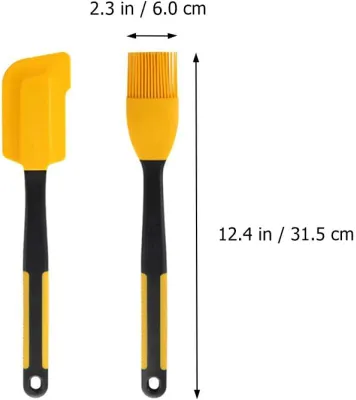 Produktbild von Hitzebeständiges Set aus Silikon-Backpinsel und -Spatel für Backarbeiten in der Küche mit einfachem Design und praktischem, tragbarem Zubehör