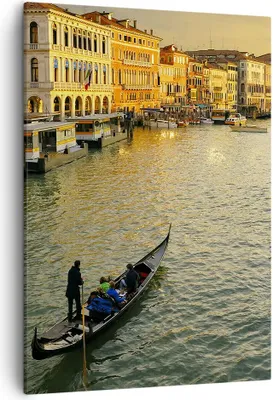 Produktbild von Bild auf Leinwand - Leinwandbild - Einteilig - Ansicht Wasser Gondel Reise - 50x70cm - Wand Bild - Wanddeko - Wandbilder - Leinwanddruck - Wanddekoration - Leinwand bilder - Wandbild - PA50x70-0452