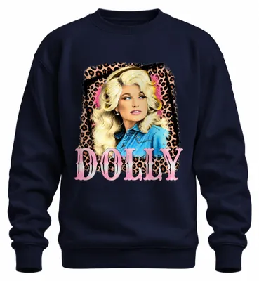 Obrázek produktu pro Dolly Parton, mikina s kapucí, motiv country hudby, western, zpěvačka, "cowgirl", tmavě modrá, velikost XL