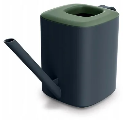 Produktbild von Gießkanne aus Kunststoff 1L, anthrazit/grün, ergonomisch, für Zimmerpflanzen