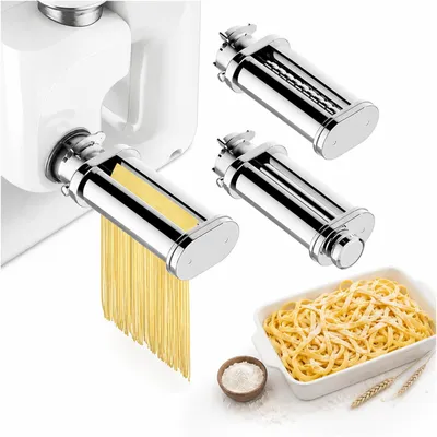 Produktbild von Nudelaufsatz für Bosch MUM4/5 – Pasta Roller, Spaghettischneider & Fettuccine