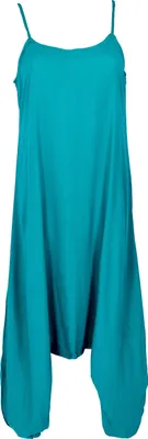 Produktbild von Boho Jumpsuit, Sommer Pluderhose Overall, Aladin Hosenkleid - Türkis, Damen, Viskose, Hosen
