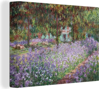 Obrázek produktu pro OneMillionCanvasses® - Obraz na plátně - Umělcova zahrada v Giverny - Obraz od Claude Monet, nástěnný obraz, nástěnné dekorace obrazy obývací pokoj, 80x60cm