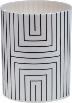 Immagine prodotto di Bicchiere porta spazzolini grafico - bianco/nero