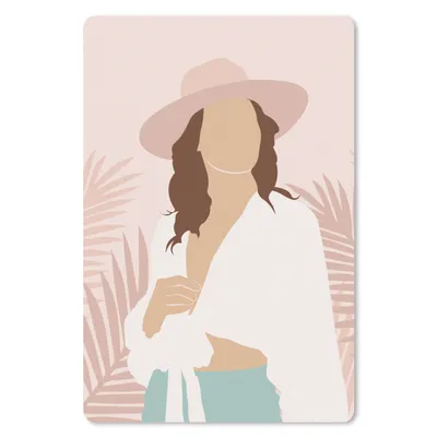 Produktbild von MuchoWow® Mauspad Mousepad Frau - Hut - Rosa 40x60 cm - Mousepads - Maus Mat - Pad - Mausunterlage - Schreibtisch Accesoire