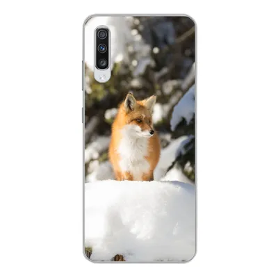 Produktbild von MuchoWow® Handyhülle Schutzhülle Hülle für Samsung Galaxy A70 Fuchs - Schnee - Baum Silikon Softcase Handy Hülle - Schutzhaube