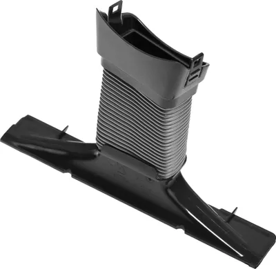 A black plastic vacuum cleaner part is shown against a white background.