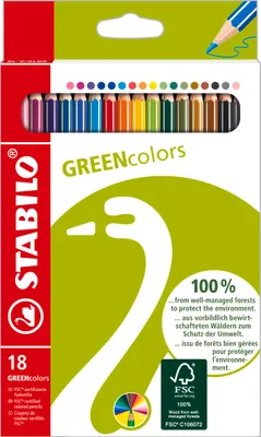 Produktbild von STABILO Umweltfreundlicher Buntstift - GREENcolors - 18er Pack - 18 verschiedene Farben
