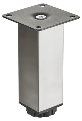 Produktbild von SOTECH Möbelfuß ZULU 38 x 38 mm – Höhe 120 mm, edelstahlfarbig