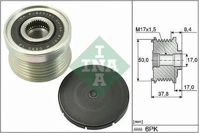 Produktbild von INA Generatorfreilauf Riemenscheibe Lichtmaschine für NISSAN Qashqai II (J11, J11)
