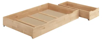 Produktbild von Bettkasten zweiteilig aus Buche als Staukasten für unsere Betten - Buche farblos lackiert 90.10-BS32