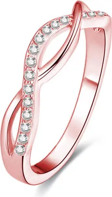Produktbild von Pink gold plated silver ring with AGG191 crystals - Circuit: 56 mm