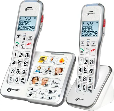 Produktbild von Geemarc Amplidect 595-2 Photo Schnurlostelefon mit Anrufbeantworter, Rufnummernanzeige, Freisprechfunktion, DECT