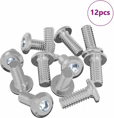 Zdjęcie produktu dla Śruba z blokadą głowicy 12 pcs Srebrny M6 x 15 mm Stal