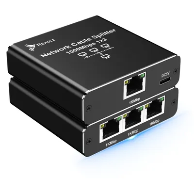 Obrázek produktu pro Adaptér Reagle Switch Splitter LAN Ethernet RJ45 3xRJ45 1000M 1GB