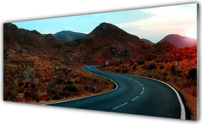 Produktbild von Acrylglasbilder 125x50 Wandbild Druck Gebirge Straße Landschaft