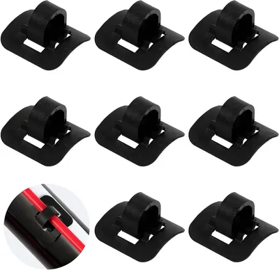 Productafbeelding van Fiets Kabelgeleiders - C-clips Fiets - Fietslijn Organiseren - Aluminium Legering - 8 Stuks - Zilver