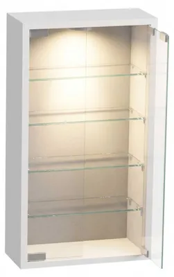 Image de VDD – Vitrine avec verre – Vitrine avec éclairage LED – Petite vitrine – 40 x 12 x 60 cm – Blanc