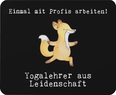 Produktbild von Mr. & Mrs. Panda Mauspad Yogalehrer Leidenschaft - Schwarz - Geschenk, Mouse Pad, laptop, pc, Mousepad