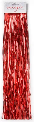 Produktbild von Lametta glatt 50 cm | Glanz Rot | Klassisches Baum Lametta