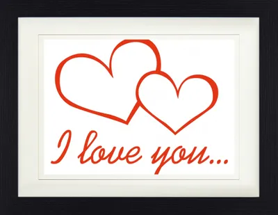Produktbild von Herzen Gerahmtes Bild Mit Edlem Passepartout | Wand-Bilder | Im Bilderrahmen - I Love You (30 x 40 cm)