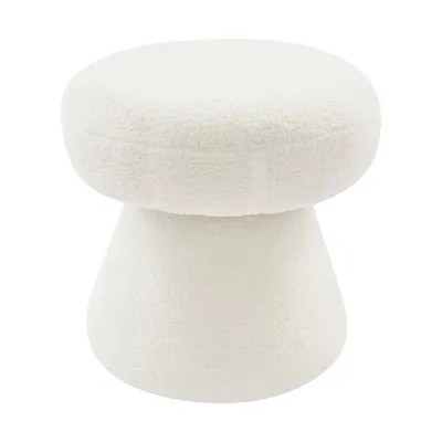 Produktbild von Sitzhocker Weiß Eitelkeit Hocker Stuhl 49*46cm Multifunktional Runder Hocker