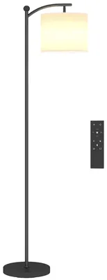 Zdjęcie produktu dla Lampa stojąca HOMCOM LED z płynną regulacją jasności i abażurem z tkaniny