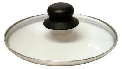 Glasdeckel 32 cm oval mit Edelstahlring, spülmaschinengeeignet