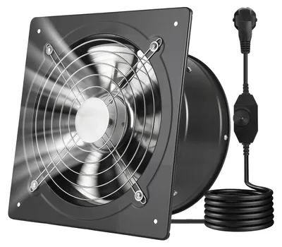 Productafbeelding van VEVOR Afzuigventilator 300x300 mm, krachtige wandventilator met een capaciteit van 1678 m³/h, met toerentalregeling, 50 W, stille ventilator voor zolder, garage, kelder, werkplaats, keuken en kippenhok