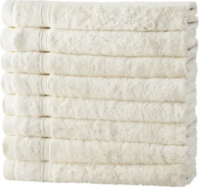 Produktbild von 8er Set Gästehandtücher 30x50 cm Baumwolle Weich Frottee Saugfähig Gästetücher, Farbe:natur